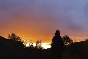 Dark Clouds Germany Stampe: Sunset with dramitic dark clouds