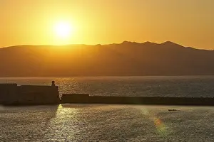 Venetian Sea Fortress Stampe: Sunset, evening light, backlight