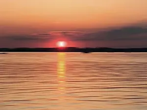 Deserted Evening Scene Stampe: Sunset, motion blur