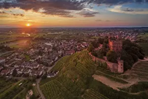 Evening Sky Over Germany Stampe: Sunset, Ortenberg Castle, Ortenberg