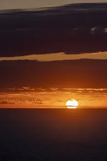 Cloudy Evening Sky Europe Stampe: Sunset over the sea, with dramatic clouds