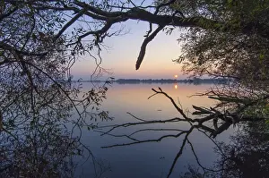 Lower Saxony Sunset Stampe: Sunset Sunset on the Dummer