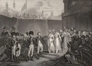 Anglo Mysore War Stampe: Surrender of two sons of Tipu Sultan