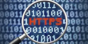 Electronic Data Protection Stampe: A symbolic illustration on the topic communication protocol HTTPS