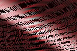 Data Transmission Symbol Stampe: Symbolic picture - binary code and data processing code