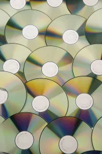 Computer Crime Scene Stampe: A table full of CD-ROM and DVD