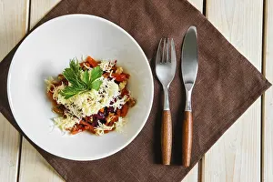 Beetroot Salad Stampe: Table with salad with beetroot