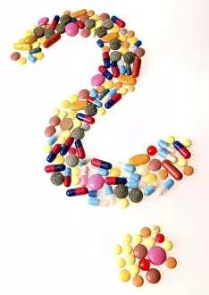 Healthcare System Stampe: Tablets as question mark
