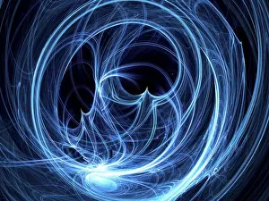 Computer Generated Image Stampe: Tangled glowing threads - abstract computer generated background