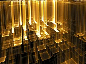 Abstract Fractal Geometry Stampe: Technology background - abstract computer-generated 3d illustration