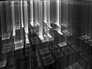 Abstract Fractal Geometry Stampe: Technology background - abstract computer-generated 3d illustration