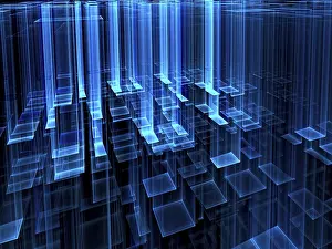 Fractal Geometry Design Stampe: Technology background - abstract computer-generated image