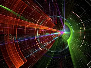 Fractal Art Background Stampe: Technology background - abstract computer-generated image