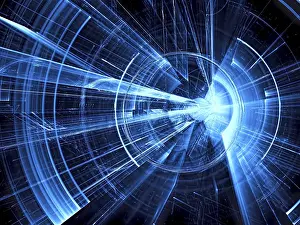 Fractal Art Background Stampe: Technology background - abstract computer-generated image