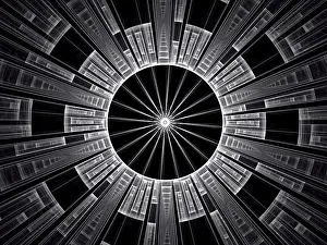 Fractal Geometry Design Stampe: Technology disk - abstract computer-generated image