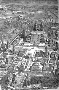 Mexican Cultural Heritage Stampe: Temple complex of Tenochtitlan