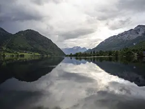Styria Austria Travel Photography Stampe: Thunderclouds are reflected in the lake
