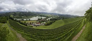 Vineyard In Styria Austria Stampe: Thunderclouds over vineyard, Silberberg