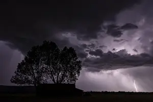 Lightning Strike Germany Stampe: Thunderstorm, lightning, thunderclouds