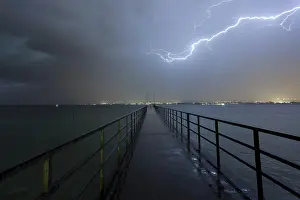 Lake Constance Evening Stampe: Thunderstorms in the evening in the summer
