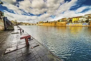 Roman Bridge Architecture Stampe: Tiberius Bridge in Rimini, one of the most solid architectural structures built by the Romans