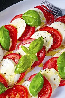 Tomato Mozzarella Basil Stampe: Tomatoes with mozzarella and basil
