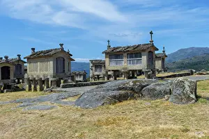 Blue Sky Architecture Europe Stampe: Traditional Espigueiros, Granary