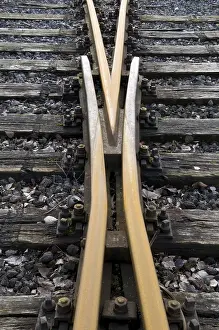 European Rail Traffic Scene Stampe: Train tracks with backlighting