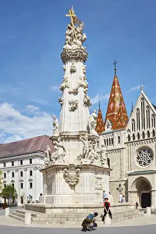 Hungarian Capital City Landmarks Stampe: Trinity Column, Budapest, Hungary