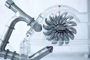 Scientific Research Lab Equipment Stampe: Turbine model in a through-flow testing laboratory