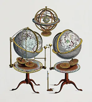 Historical World Maps Online Stampe: Types of globe: Armillary sphere