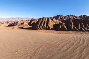 High Angle Aerial Photography Stampe: Vast and dramatic landscape of Devil's Desert in Salta
