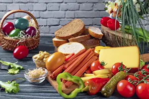 Christian Easter Traditions Stampe: Vegetarian snack, Easter, Easter eggs