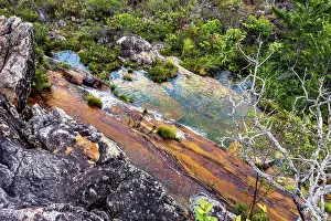Biribiri Environmental Reserve Stampe: Top view of the cascade
