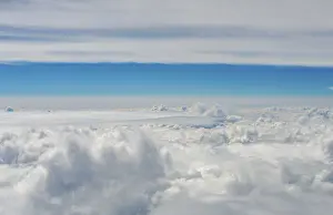 Cloudy Sky Aerial View Stampe: View over the clouds, cloudy sky