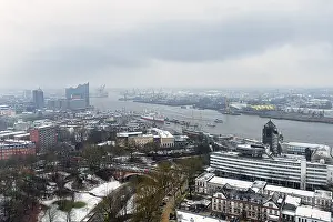View From Above Hamburg Stampe: View from above towards the Elbe