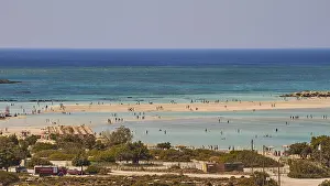 Greek Island Tourism Stampe: View from above on part of the lagoon
