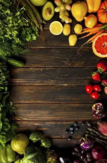 Agricultural Products Stampe: Top view of large amount of various vegetables