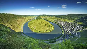 Deserted Village Germany Stampe: View of the Moselle loop, Bremm