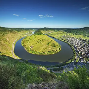 Central Europe Countryside Stampe: View of the Moselle loop, Bremm