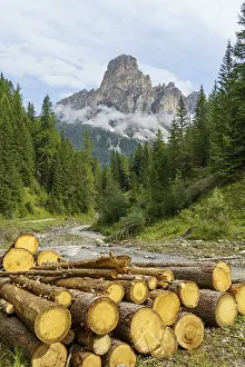 Mountainous European Landscape Photo Stampe: View of a mountain in the background