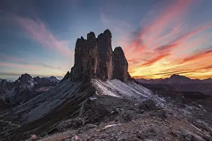 Sexten Dolomites Italy Stampe: View from the Patternsattel to the Three Peaks