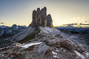 Mountain Range Europe Stampe: View from the Patternsattel to the Three Peaks