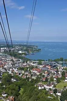 Austria Stampe: Vista dalla funicolare di Pfaender su Bregenz.