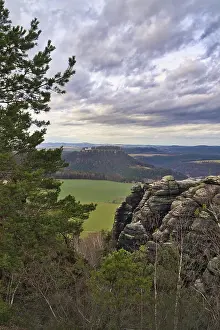 Panoramic Image Of Germany Stampe: View from the Pfaffenstein. Forests