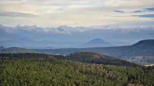 Eastern Germany Scenic Views Stampe: View from the Pfaffenstein. Forests