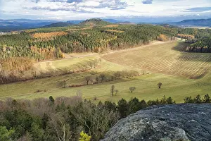European Panoramic View Stampe: View from the Pfaffenstein. Forests