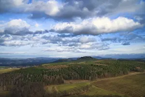 Saxon Switzerland View Stampe: View from the Pfaffenstein. Forests