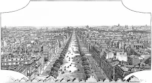 Auguste VITU Art Stampe: View from the platform of the Arc de Triomphe