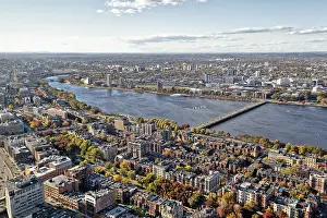 Boston Autumn View Stampe: View from Prudential Tower to Back Bay